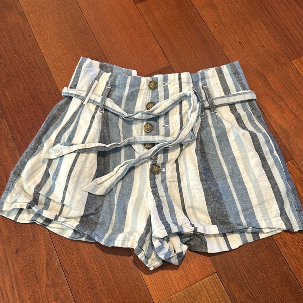 Paperbag Striped Shorts